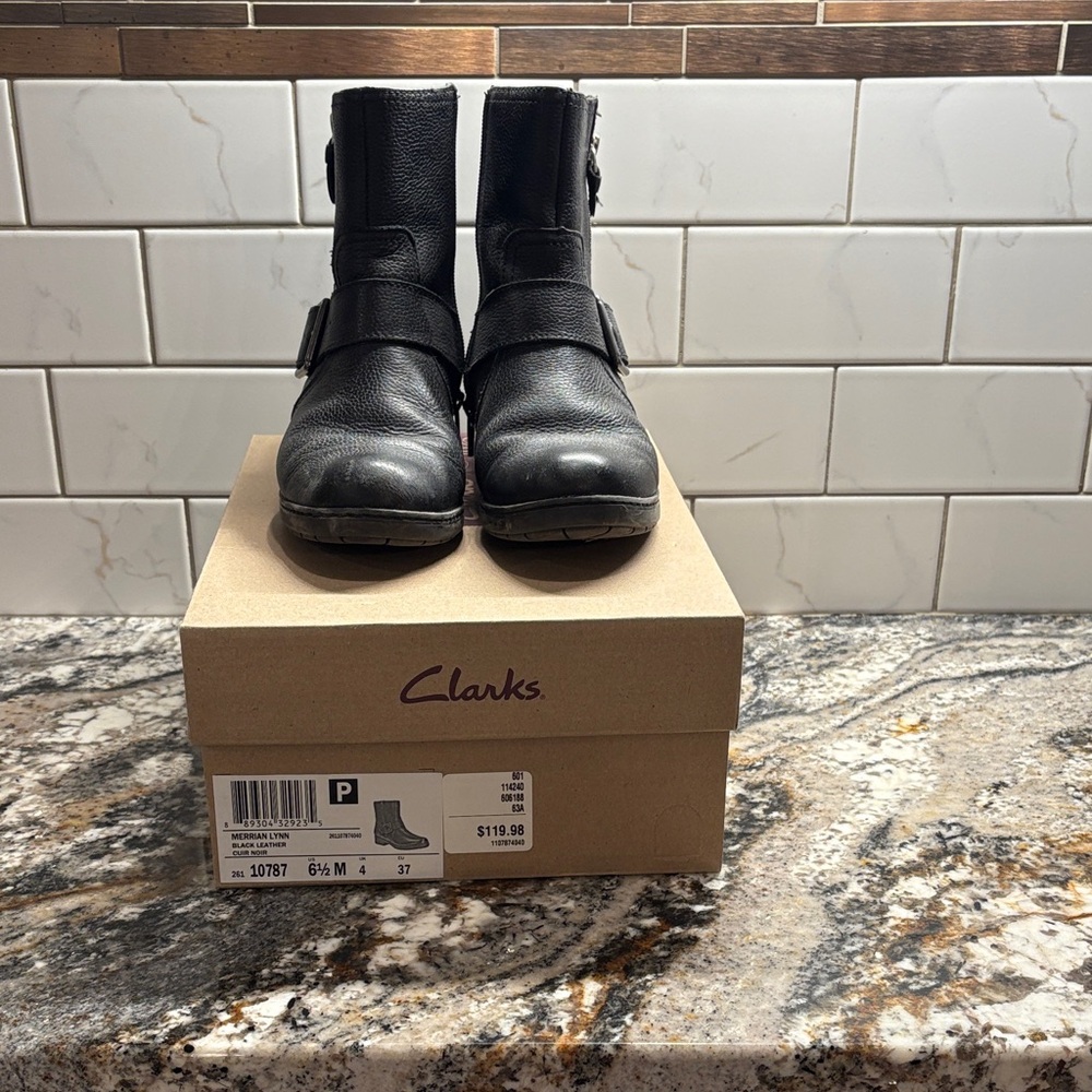 Clarks Women's Black Ankle Boots